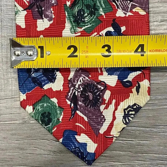Hickey Freeman Necktie Floral USA Handsewn Italian Silk Multicolor Men's Tie - Picture 8 of 9